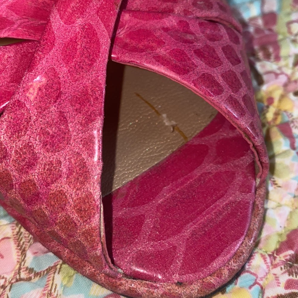 NWOT Stuart Weitzman pink lizard sandals with straps 9.0 Medium - Picture 5 of 5